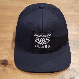 Fasthouse 805 Gas & Beer Hat Cap Snapback Black Motocross Racing Bike One Size